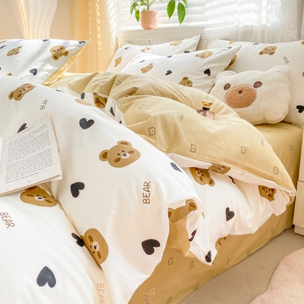 91家纺网 家纺一手货源 找家纺 （总）黑马家居 2025新款全棉喷气13070印花四件套