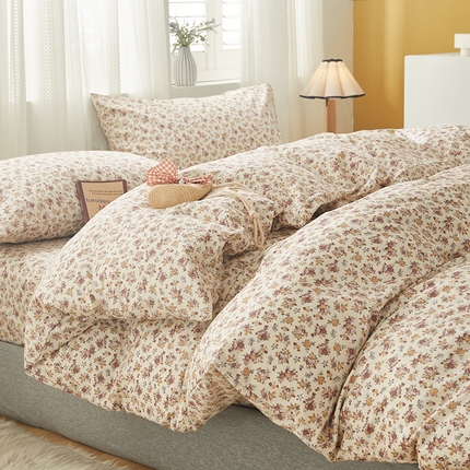 91家纺网 家纺一手货源 找家纺 （总）绫韵 2023新款ins小清新碎花全棉13772精梳纯棉四件套