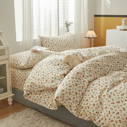 91家纺网 家纺一手货源 找家纺 （总）绫韵 2023新款ins小清新碎花全棉13772精梳纯棉四件套