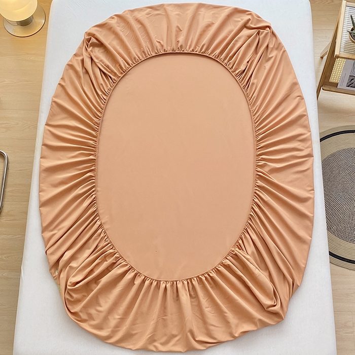 91家纺网 家纺一手货源 找家纺 家贝爱 2023新款纯色水洗棉床笠印字款 A＋桔色