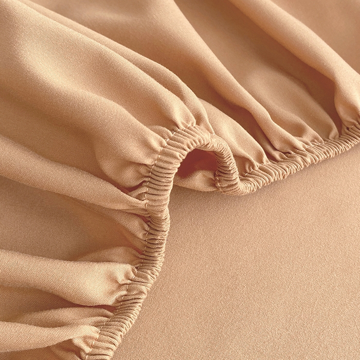 91家纺网 家纺一手货源 找家纺 家贝爱 2023新款纯色水洗棉床笠印字款 A＋桔色