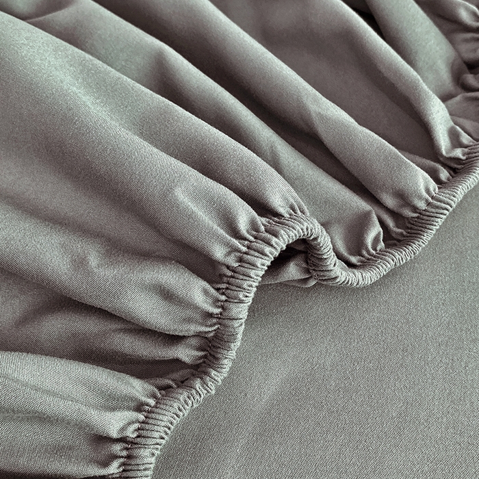 91家纺网 家纺一手货源 找家纺 家贝爱 2023新款纯色水洗棉床笠印字款 A＋浅灰