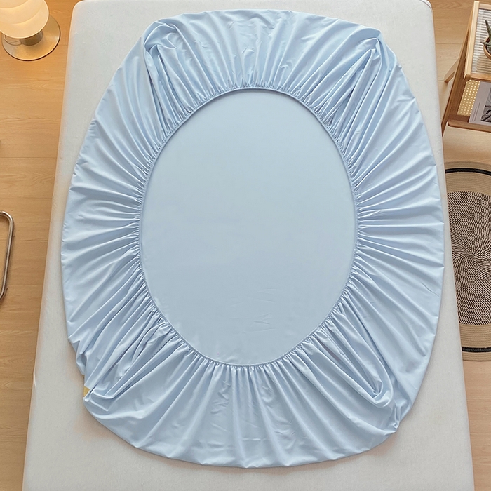 91家纺网 家纺一手货源 找家纺 家贝爱 2023新款纯色水洗棉床笠印字款 A＋浅石兰