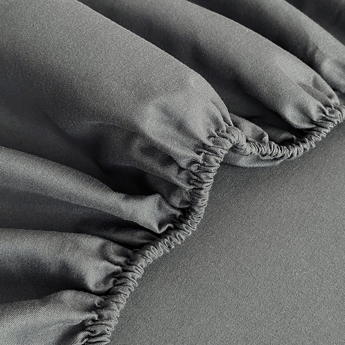 91家纺网 家纺一手货源 找家纺 家贝爱 2023新款纯色水洗棉床笠印字款 A＋深灰