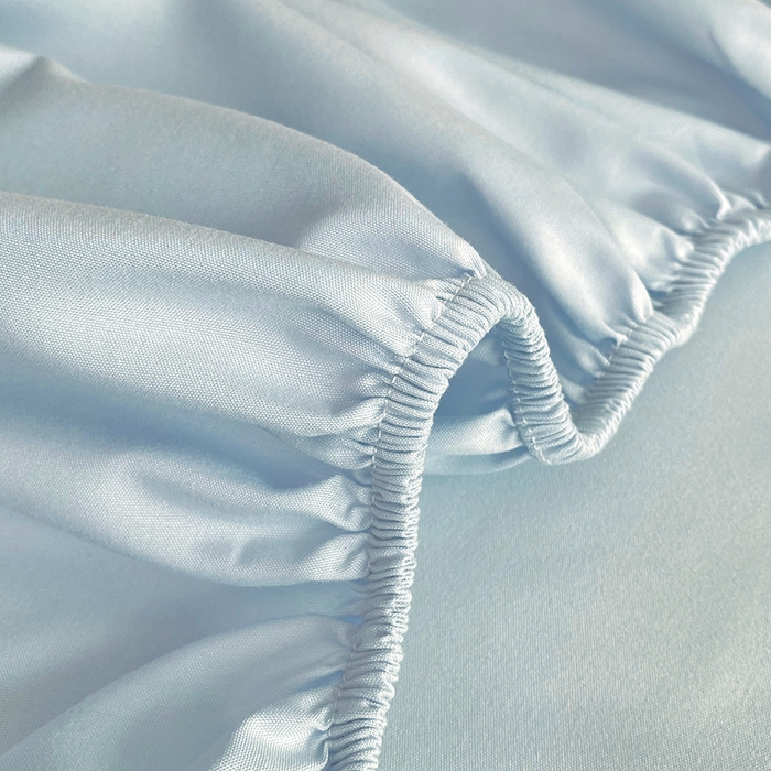 91家纺网 家纺一手货源 找家纺 家贝爱 2023新款纯色水洗棉床笠印字款 A＋浅石兰