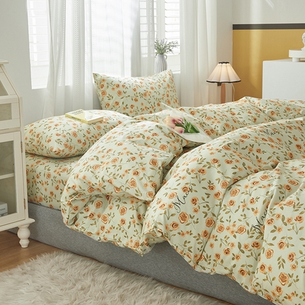 91家纺网 家纺一手货源 找家纺 绫韵 2023新款ins小清新碎花全棉13772精梳纯棉套件 屿花