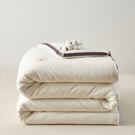  格子铺 2023新款全棉水洗棉立体棉花被 立体白