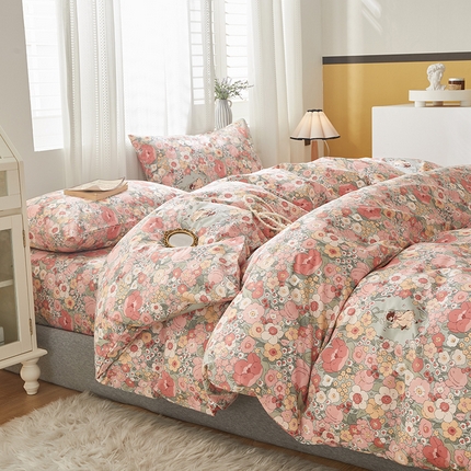 91家纺网 家纺一手货源 找家纺 （总）绫韵 2023新款ins小清新碎花全棉13772精梳纯棉四件套