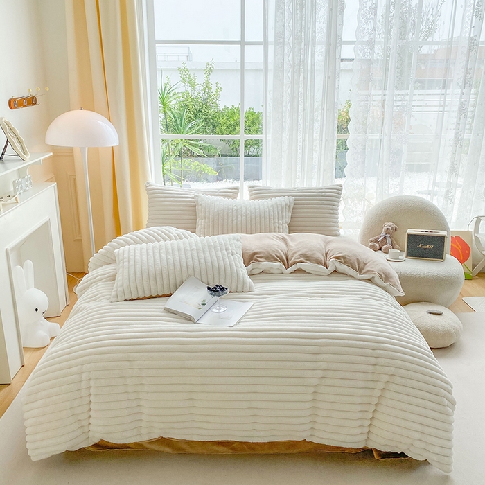 91家纺网 家纺一手货源 找家纺 （总）绒世界 2024新款兔兔绒牛奶绒四件套