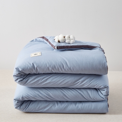  格子铺 2023新款全棉水洗棉立体棉花被 立体蓝