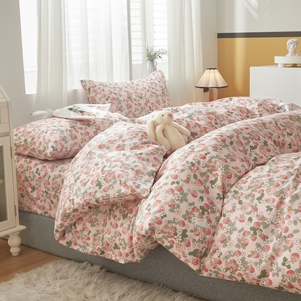 91家纺网 家纺一手货源 找家纺 （总）绫韵 2023新款ins小清新碎花全棉13772精梳纯棉四件套