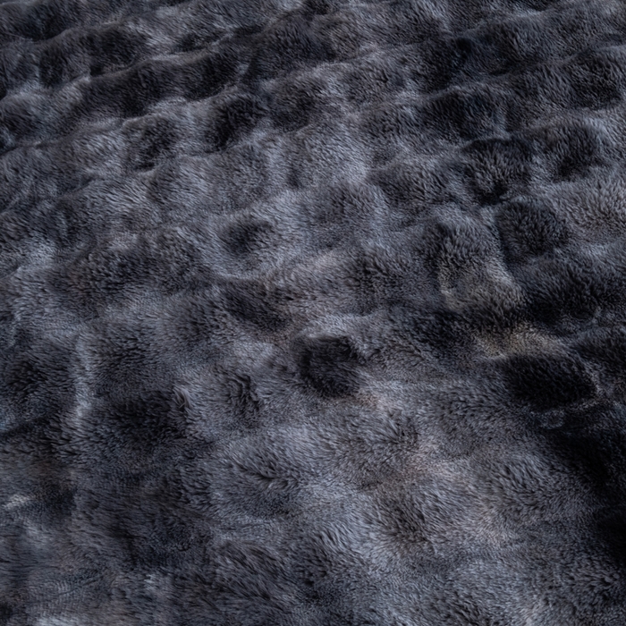 91家纺网 家纺一手货源 找家纺 2025新款A面泡泡兔毛绒B面牛奶绒双面毛毯 灰色