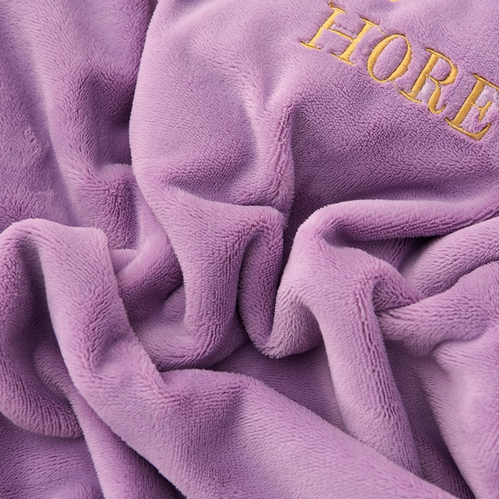 91家纺网 家纺一手货源 找家纺 氧家 2025款韩版纯色双层花边加厚牛奶绒四件套  素颜-熏韵紫