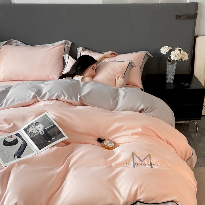 91家纺网 家纺一手货源 找家纺 遇见家居生活馆 2023新款亲肤棉磨毛刺绣四件套 玛利亚-嫩粉