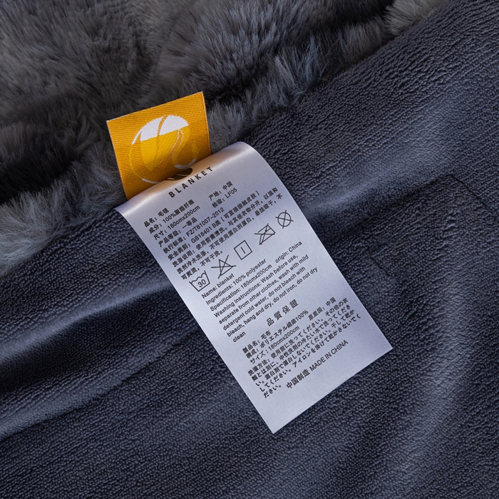 91家纺网 家纺一手货源 找家纺 2025新款A面泡泡兔毛绒B面牛奶绒双面毛毯 灰色