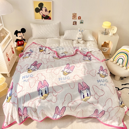 （总）米素家居 2023新款双面宝宝绒迪士尼系列多功能休闲四季毯 100x150cm 快乐维尼