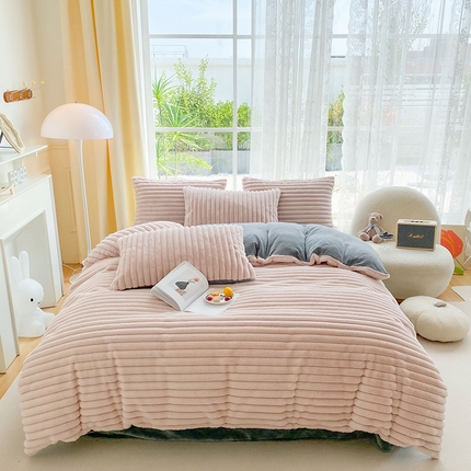 91家纺网 家纺一手货源 找家纺 （总）绒世界 2024新款兔兔绒牛奶绒四件套