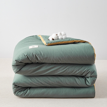  格子铺 2023新款全棉水洗棉立体棉花被 立体绿