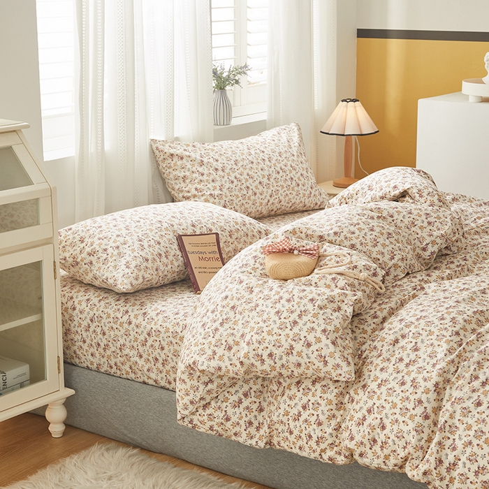 91家纺网 家纺一手货源 找家纺 绫韵 2023新款ins小清新碎花全棉13772精梳纯棉套件 如茵