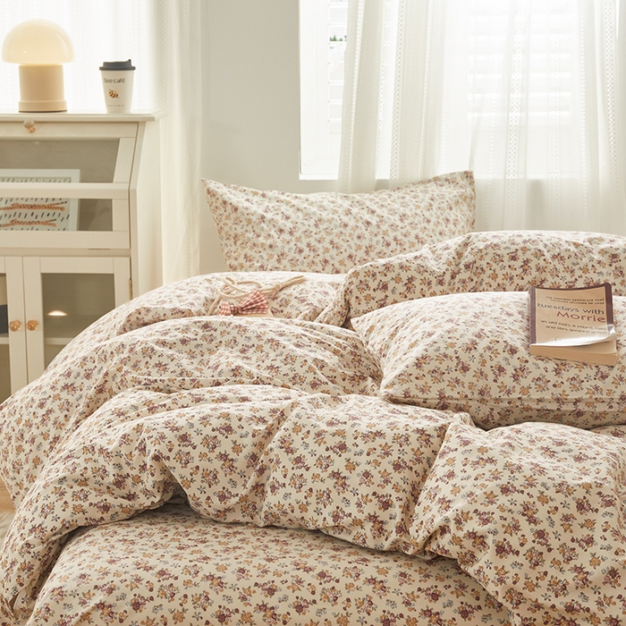 91家纺网 家纺一手货源 找家纺 绫韵 2023新款ins小清新碎花全棉13772精梳纯棉套件 如茵