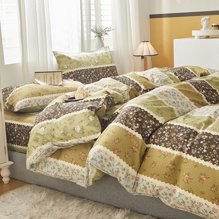 91家纺网 家纺一手货源 找家纺 （总）绫韵 2023新款ins小清新碎花全棉13772精梳纯棉四件套