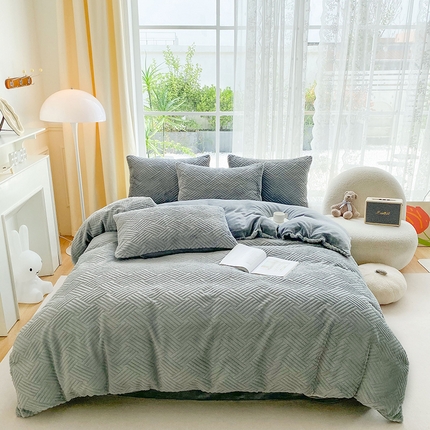 91家纺网 家纺一手货源 找家纺 （总）绒世界 2024新款兔兔绒牛奶绒四件套