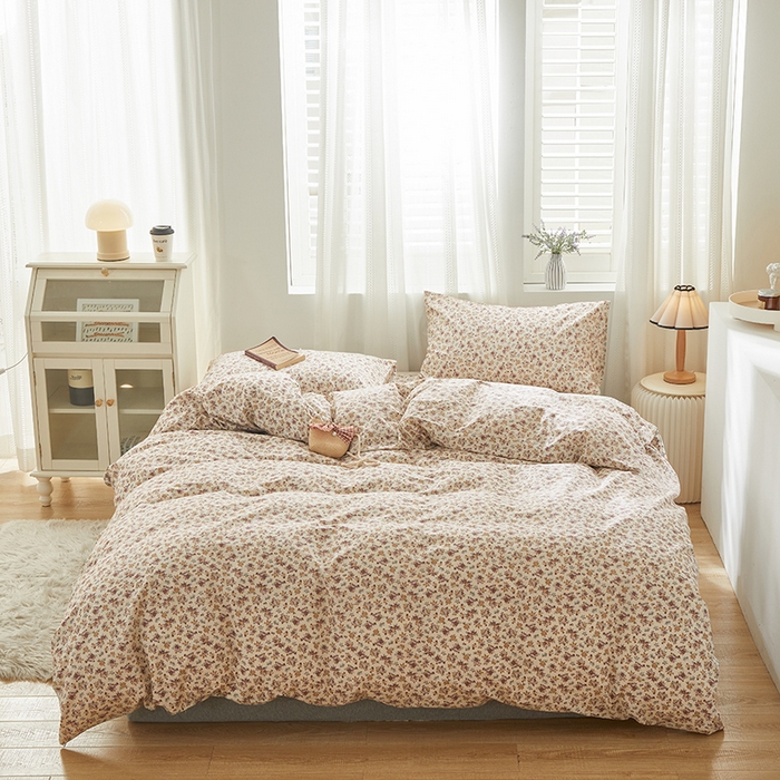 91家纺网 家纺一手货源 找家纺 绫韵 2023新款ins小清新碎花全棉13772精梳纯棉套件 如茵