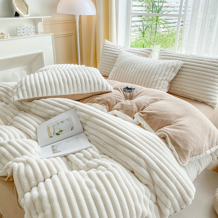 91家纺网 家纺一手货源 找家纺 （总）绒世界 2024新款兔兔绒牛奶绒四件套