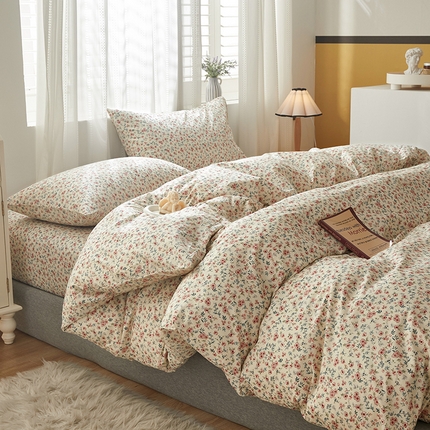 91家纺网 家纺一手货源 找家纺 绫韵 2023新款ins小清新碎花全棉13772精梳纯棉套件 素馨