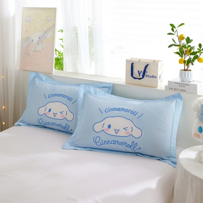 91家纺网 家纺一手货源 找家纺 蘭菲2023新款全棉印染三丽鸥全棉大版卡通四件套-枕套 肉包