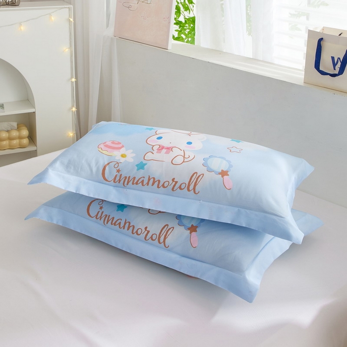 91家纺网 家纺一手货源 找家纺 蘭菲2023新款全棉印染三丽鸥全棉大版卡通四件套-枕套 果果