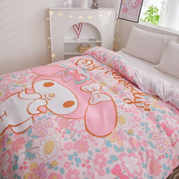 91家纺网 家纺一手货源 找家纺 蘭菲2023新款全棉印染三丽鸥全棉大版卡通四件套-被套 闺蜜