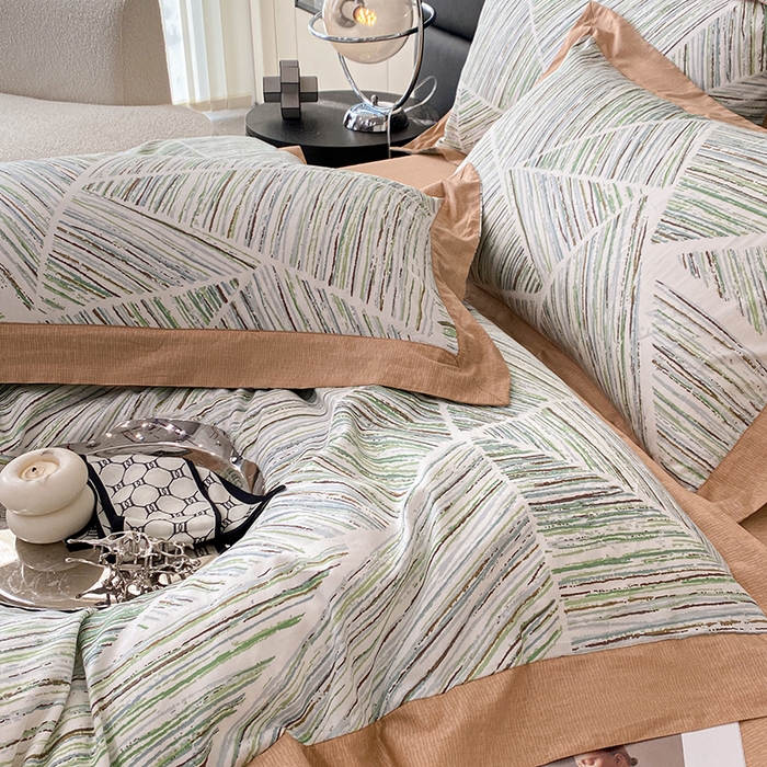 91家纺网 家纺一手货源 找家纺 金奇达 2024新款全棉宽边轻奢四件套 初夏