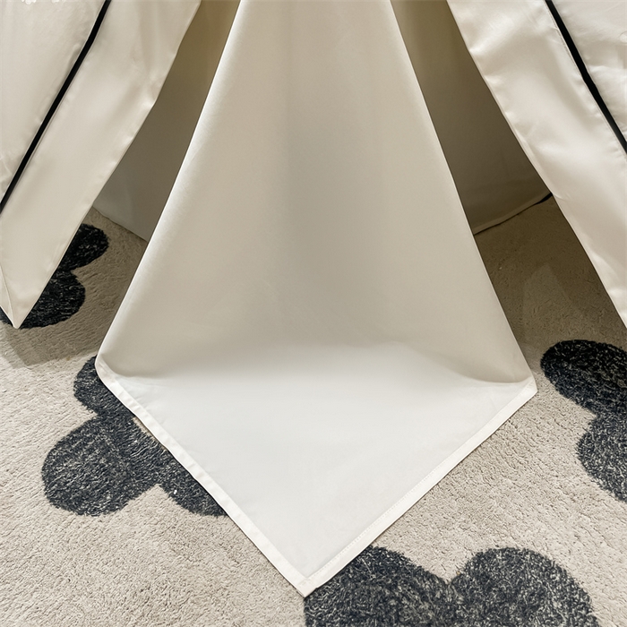 91家纺网 家纺一手货源 找家纺 慕色 2023新款A类100s长绒棉提花卡尔系列四件套 卡尔-奶昔白