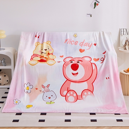 美拉尼家纺 2023新款法莱绒迪士尼漫威童毯毯子-迪士尼版 可爱小熊