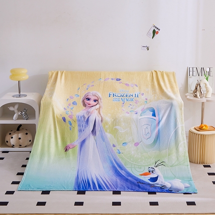 美拉尼家纺 2023新款法莱绒迪士尼漫威童毯毯子-迪士尼版 魔幻艾莎