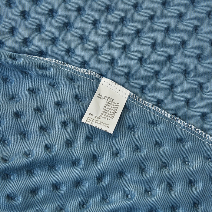 91家纺网 家纺一手货源 找家纺 家贝爱2023新款加厚宝宝绒暖豆豆床笠床罩 豆豆绒－宾利蓝