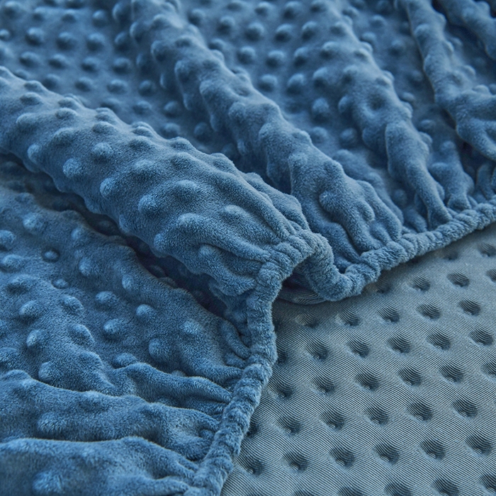 91家纺网 家纺一手货源 找家纺 家贝爱2023新款加厚宝宝绒暖豆豆床笠床罩 豆豆绒－宾利蓝