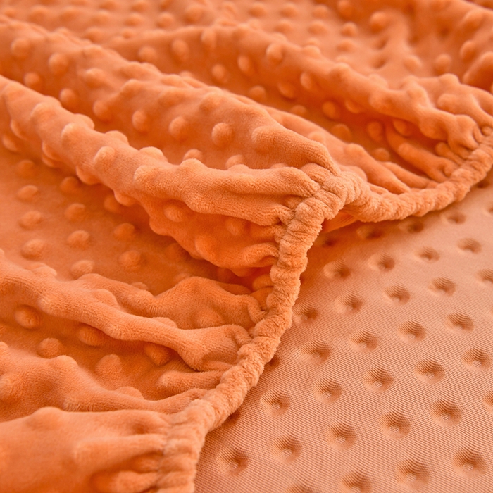 91家纺网 家纺一手货源 找家纺 家贝爱2023新款加厚宝宝绒暖豆豆床笠床罩 豆豆绒－橘色