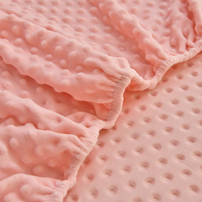 91家纺网 家纺一手货源 找家纺 家贝爱2023新款加厚宝宝绒暖豆豆床笠床罩 豆豆绒－柔粉