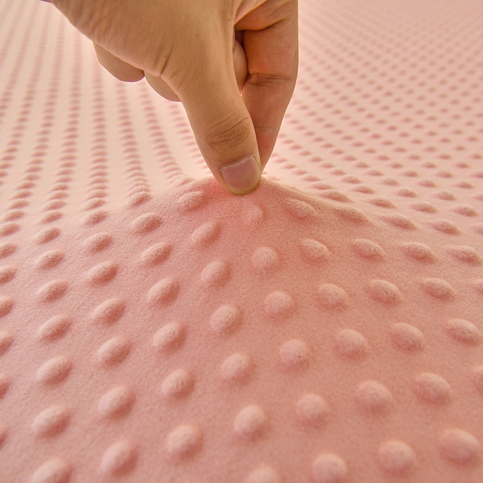 91家纺网 家纺一手货源 找家纺 家贝爱2023新款加厚宝宝绒暖豆豆床笠床罩 豆豆绒－柔粉