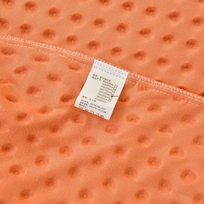 91家纺网 家纺一手货源 找家纺 家贝爱2023新款加厚宝宝绒暖豆豆床笠床罩 豆豆绒－橘色