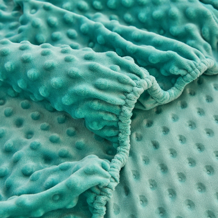 91家纺网 家纺一手货源 找家纺 家贝爱2023新款加厚宝宝绒暖豆豆床笠床罩 豆豆绒－水绿