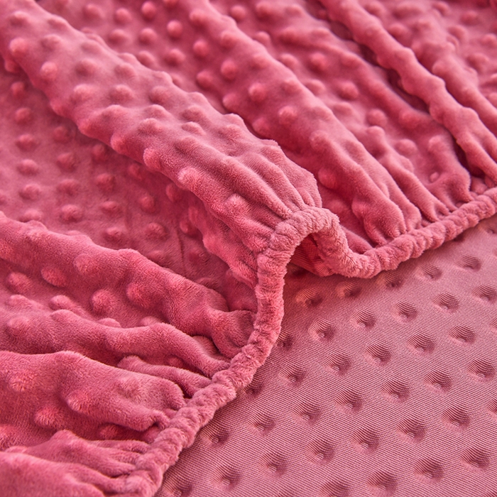 91家纺网 家纺一手货源 找家纺 家贝爱2023新款加厚宝宝绒暖豆豆床笠床罩 豆豆绒－玫瑰红