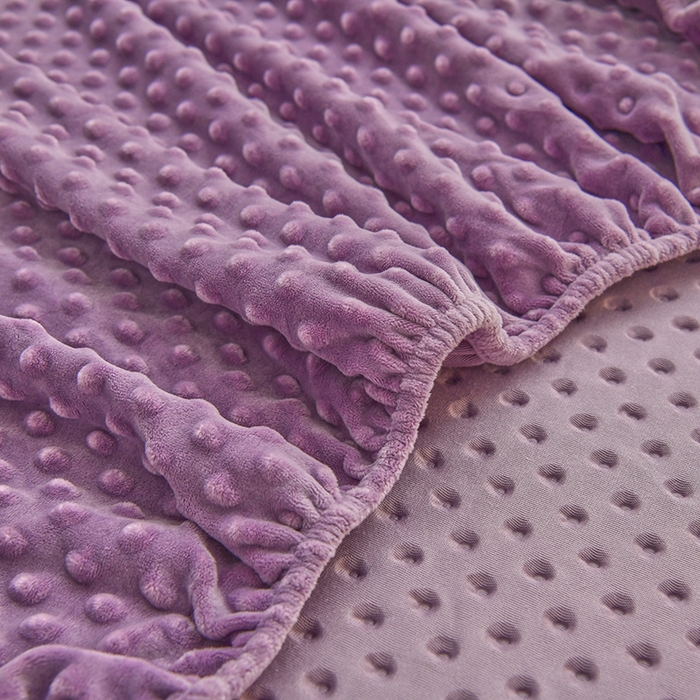 91家纺网 家纺一手货源 找家纺 家贝爱2023新款加厚宝宝绒暖豆豆床笠床罩 豆豆绒－魅紫