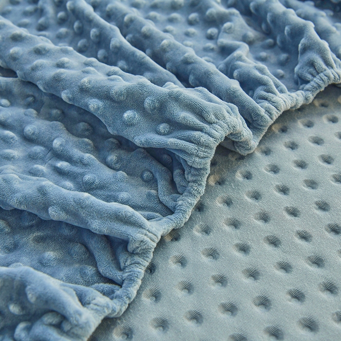 91家纺网 家纺一手货源 找家纺 家贝爱2023新款加厚宝宝绒暖豆豆床笠床罩 豆豆绒－雾霾蓝