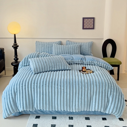 91家纺网 家纺一手货源 找家纺 （总）意尚风情 2023新款立体兔毛绒牛奶绒四件套