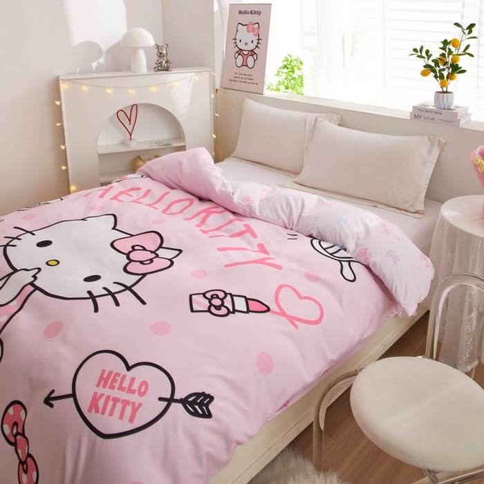 91家纺网 家纺一手货源 找家纺 （总）蘭菲2023新款全棉印染三丽鸥全棉大版卡通四件套-被套