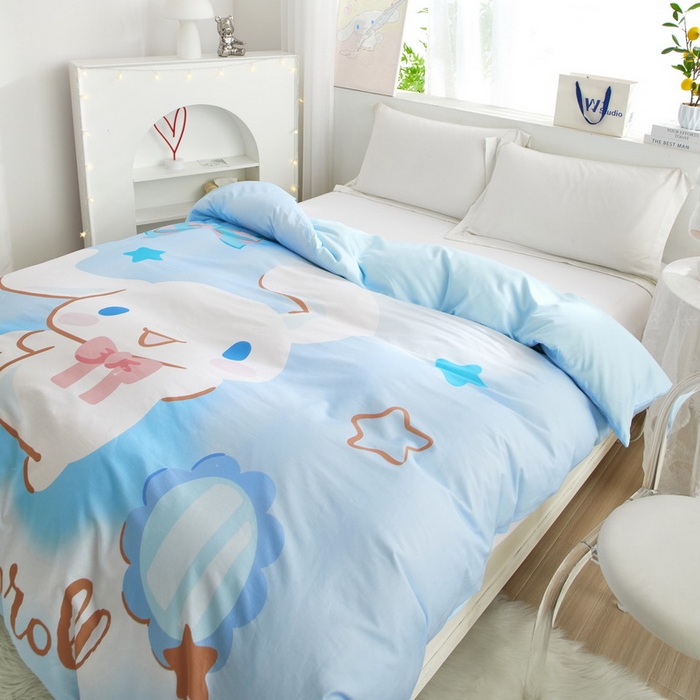 91家纺网 家纺一手货源 找家纺 蘭菲2023新款全棉印染三丽鸥全棉大版卡通四件套-被套 果果