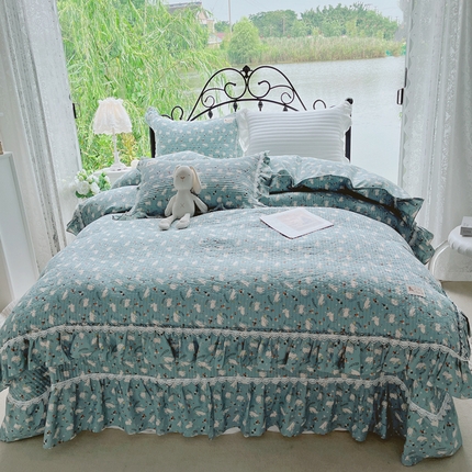 91家纺网 家纺一手货源 找家纺 （总）菊上 2023新款茶歇法式系列全棉四件套